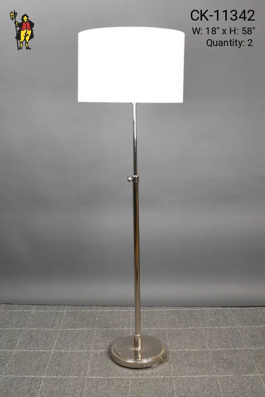 Polished Nickel Adjustable Stick Floor Lamp