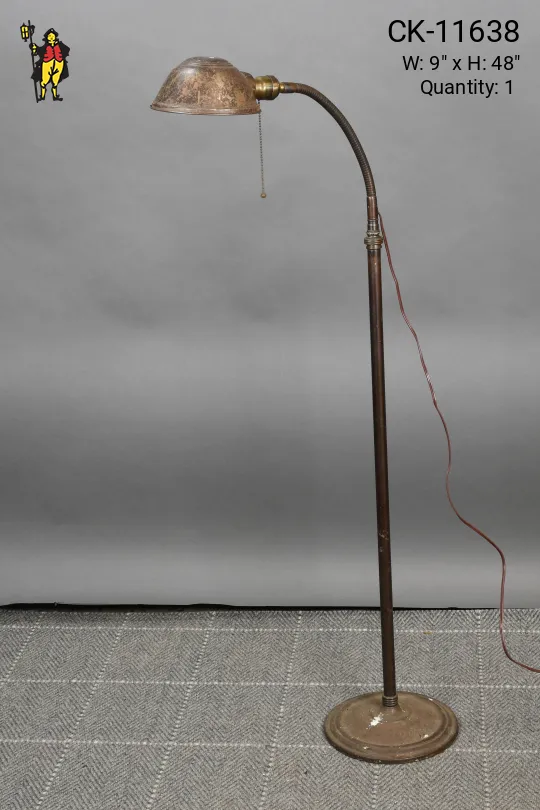 Distressed Gooseneck Reading Floor Lamp
