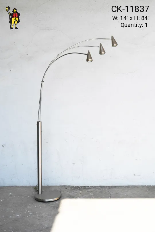 Modern Three Light Arc Floor Lamp