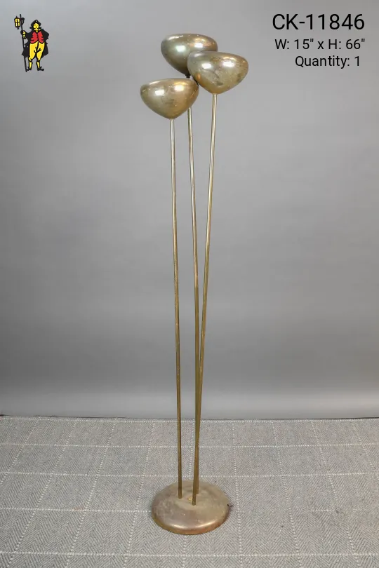 Three Light Mid Century Torchiere
