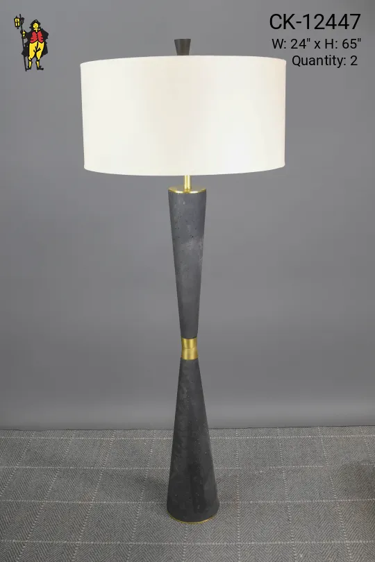 Black & Brass Mid Century Floor Lamp