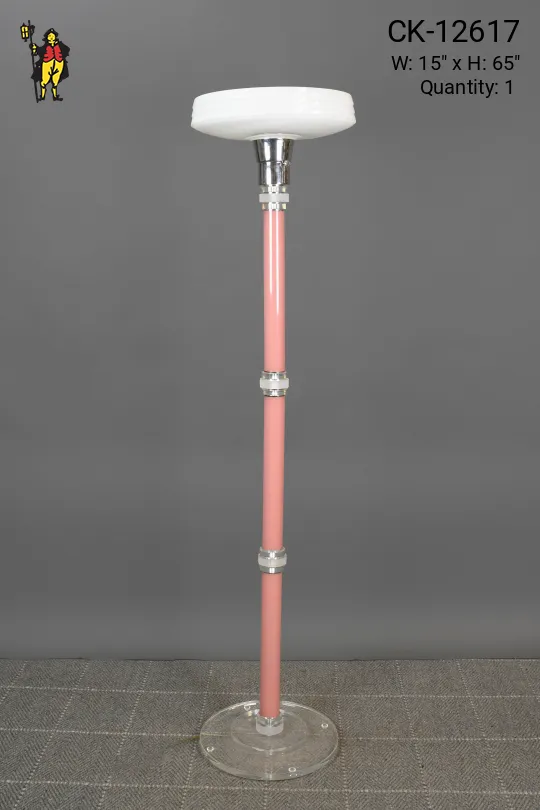 Pink & Lucite Torchiere