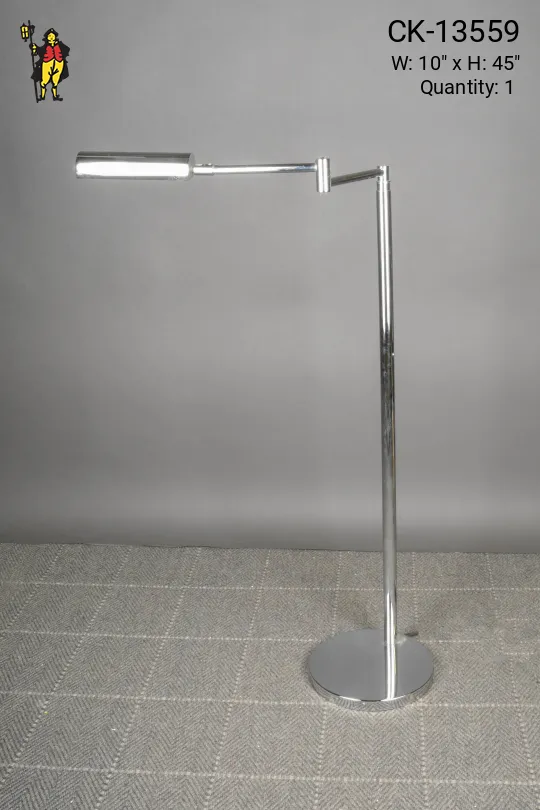 Polished Chrome Swing Arm Reading Floor Lamp