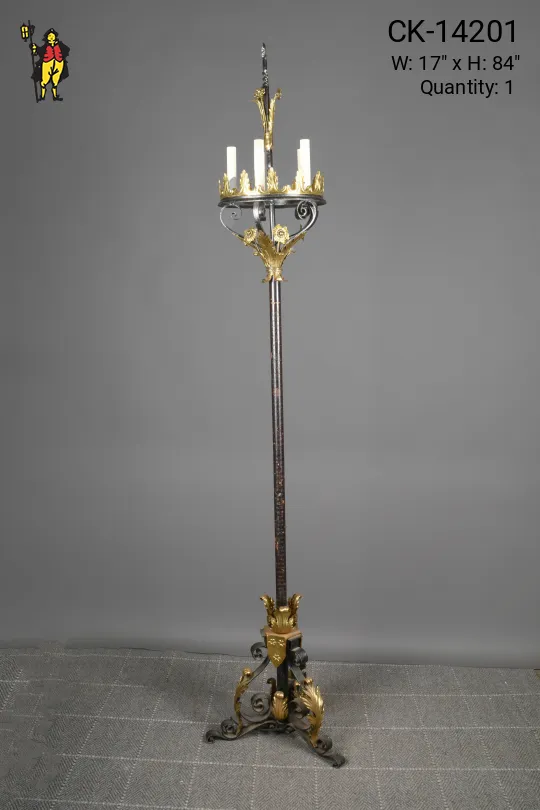 Five Light Iron Standing Candelabra