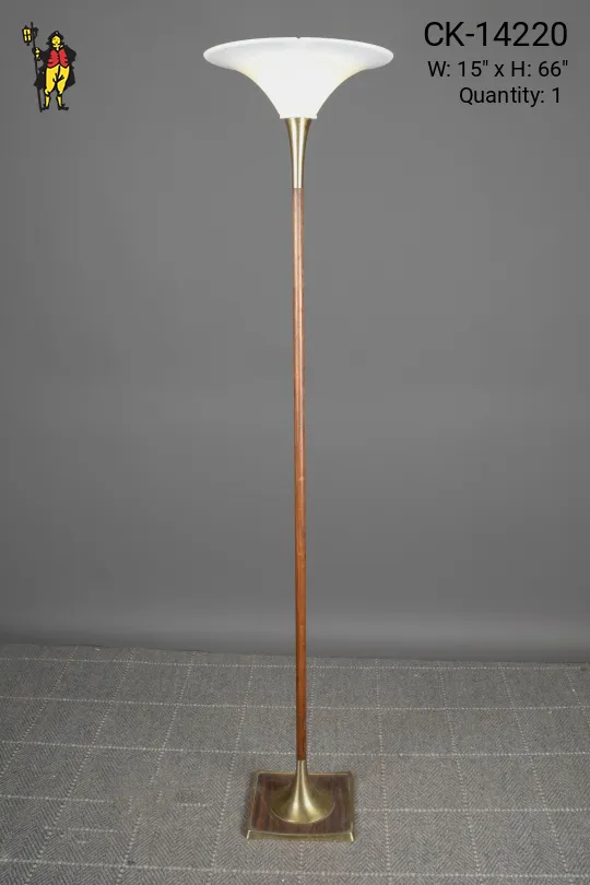 Wooden Mid Century Torchiere