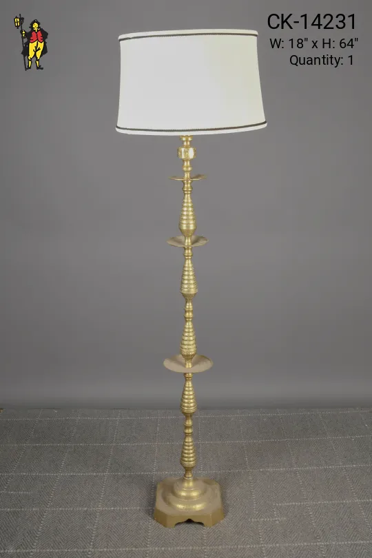Footed Brass Floor Lamp