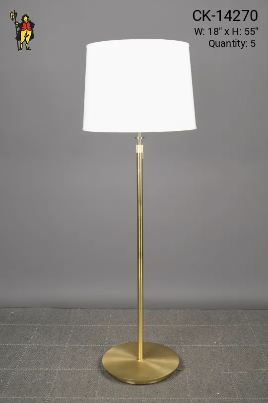 Polished Brass Pole Floor Lamp