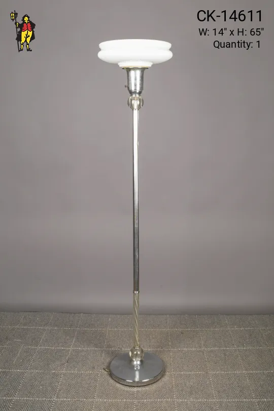 Nickel Torchiere w/Crystal Accents