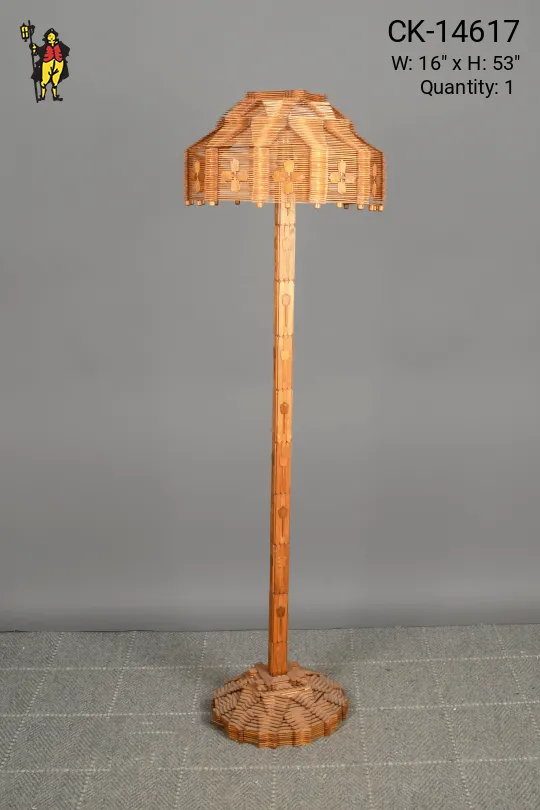 Wooden "Popsicle Stick" Floor Lamp
