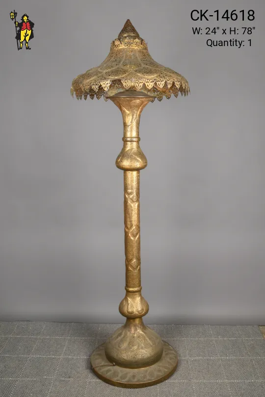 Pierced Brass Oversized Floor Lamp