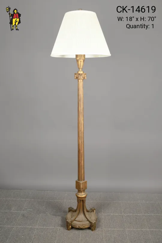 Wooden Footed Floor Lamp (Missing Piece of Base)