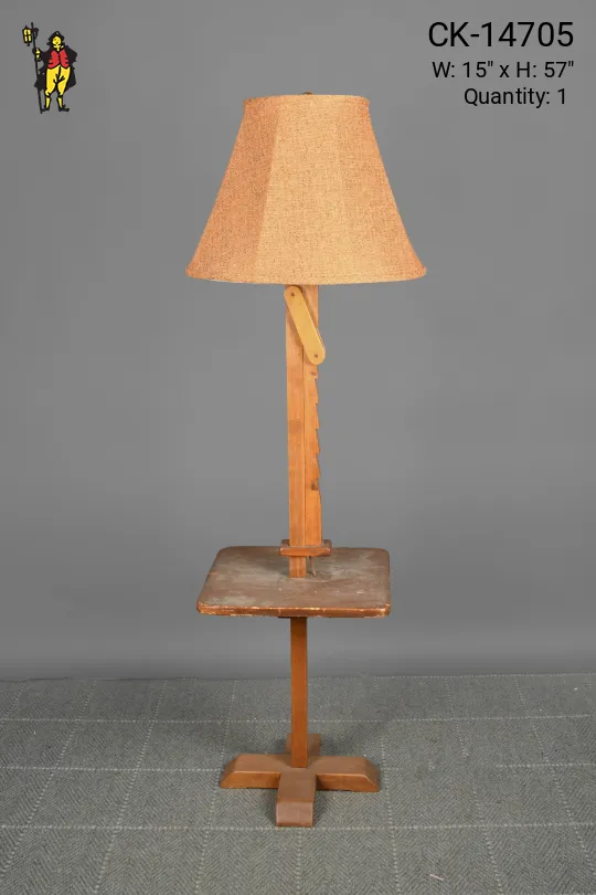 Wooden Adjustable Height Floor Lamp