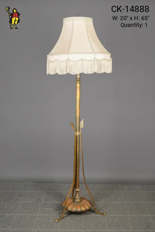 Antique Brass Art Deco Floor Lamp
