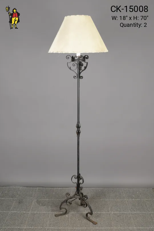 Iron Single Candle Footed Floor Lamp