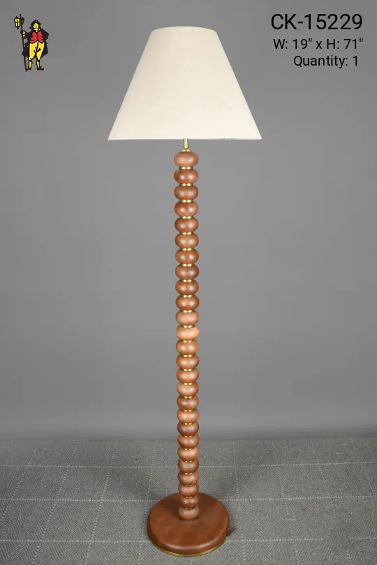 Wood & Brass Modern Floor Lamp