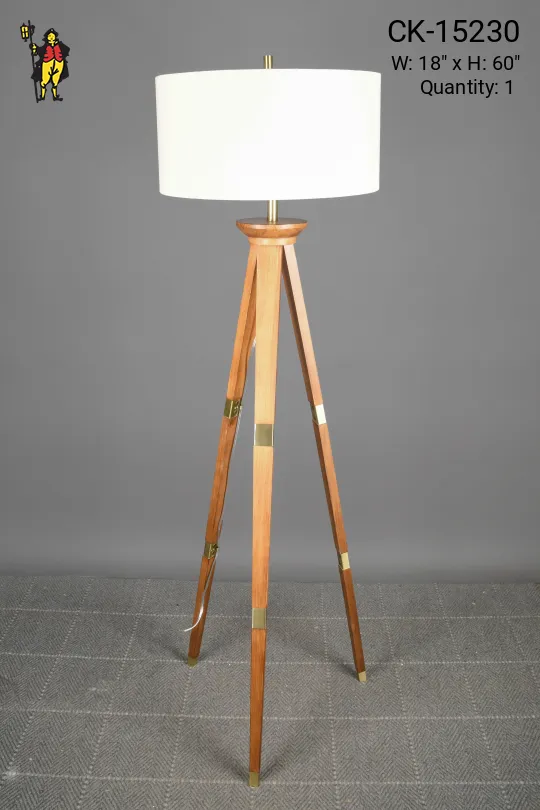 Wooden Tripod Floor Lamp