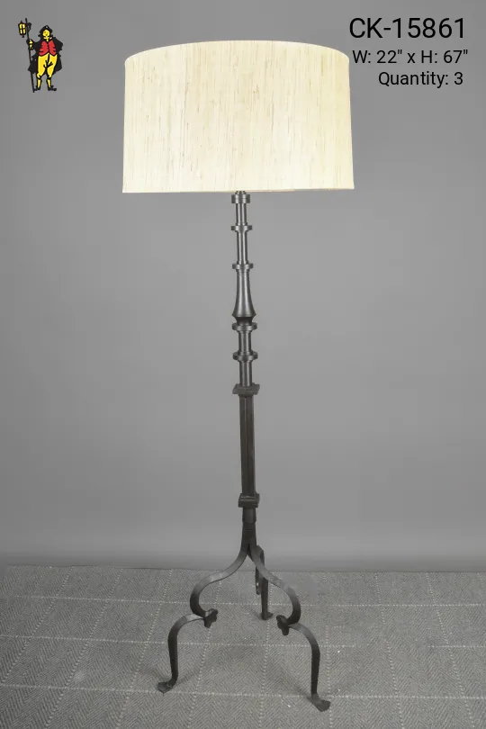 Black Traditional Three Leg Floor Lamp