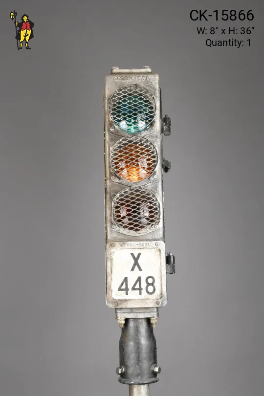 Metal Subway/Train Signal w/Caged Lights