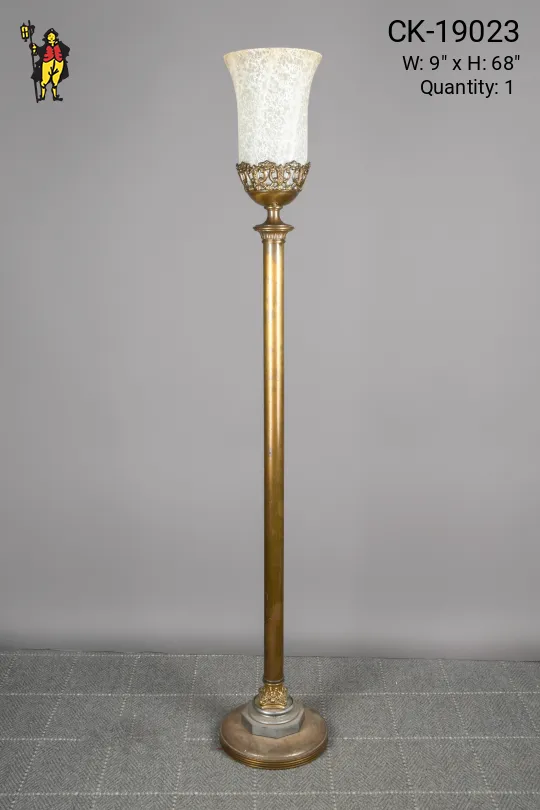 Antique Brass Gothic Torchiere