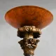 Black & Gold Painted Wooden Carved Torchiere (Also Available w/Glass Globe Shade - See Picture) #2