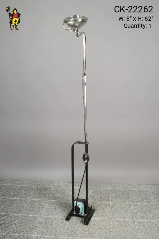 Black Metal & Nickel Abstract Floor Lamp