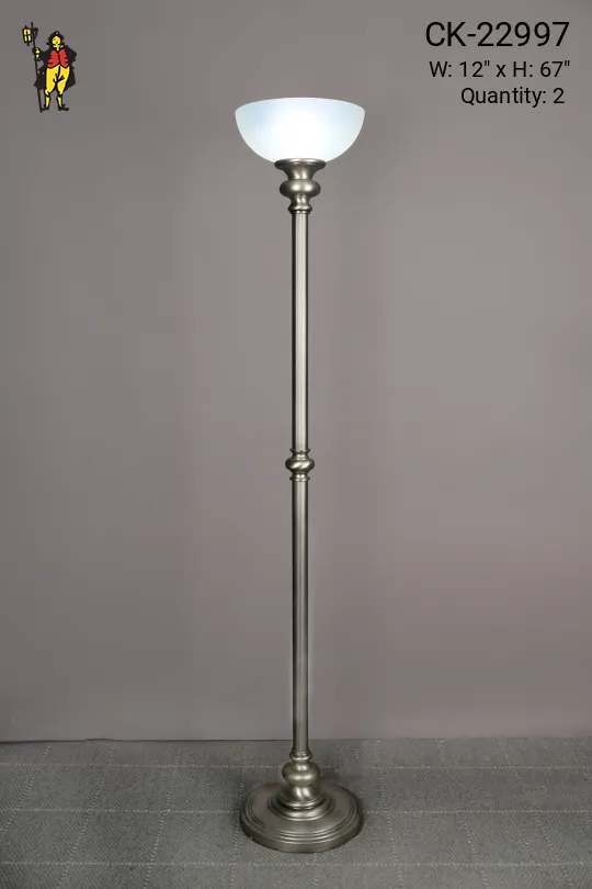 Nickel Column Style Torchiere