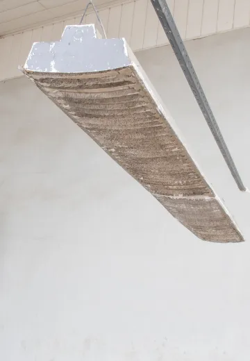 8' Gray Vintage Fluorescent w/Louver Reflectors (T8)