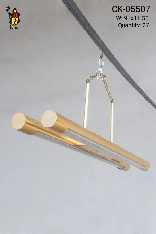 4' Polished Brass Four Foot Two Bulb w/Prismatic Lens
