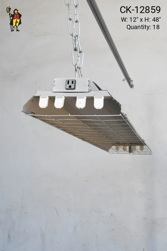 4' Caged Four Bulb Shop Fluorescent Fixture (Some Distressed)