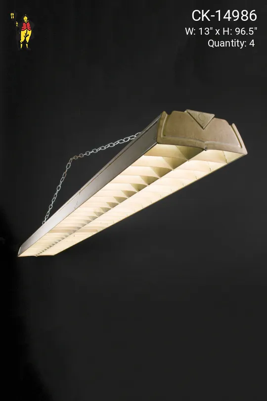 8' T12 Mid Century Four Bulb Fluorescent