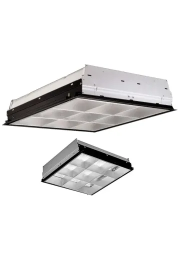 2' x 2' Drop in Troffer Fluorescent w/Metal Louvers (Gutted - No Sockets)