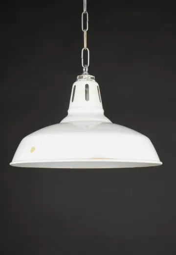 16" White Porcelain Enamel Hanging RLM