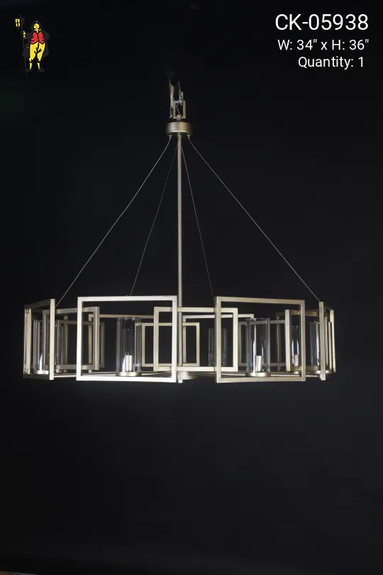 Contemporary Glass Square Chandleier