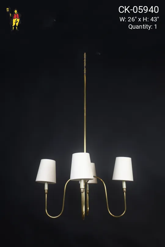 Three Candle Brass Chandelier