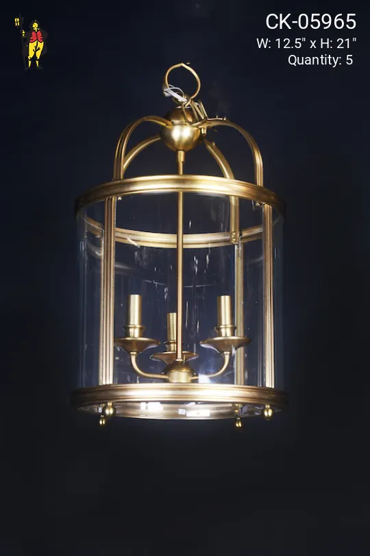 Three Candle Glass Hanging Lantern