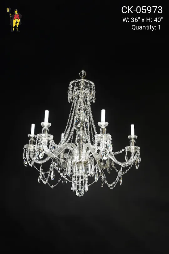 Six Candle Crystal Chandelier