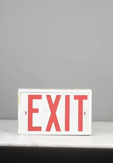 Silver "Exit" Sign