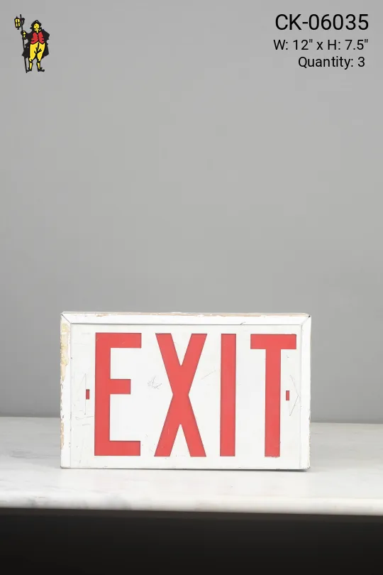 Silver "Exit" Sign