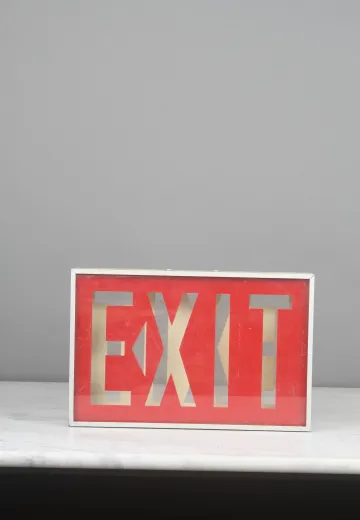 Red "Exit" Sign w/Transparent Text