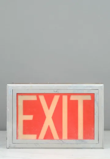 Silver Framed Red "Exit" Sign