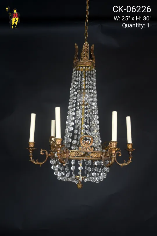 Traditional Crystal & Brass Chandelier