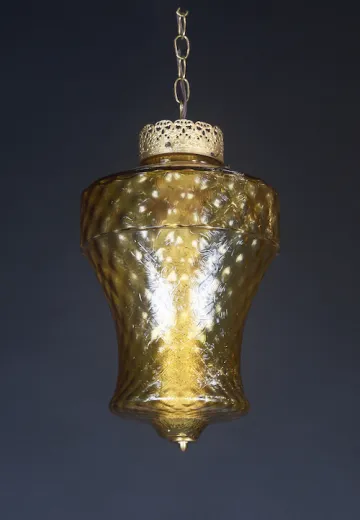 Amber Glass Hanging Acorn Pendant