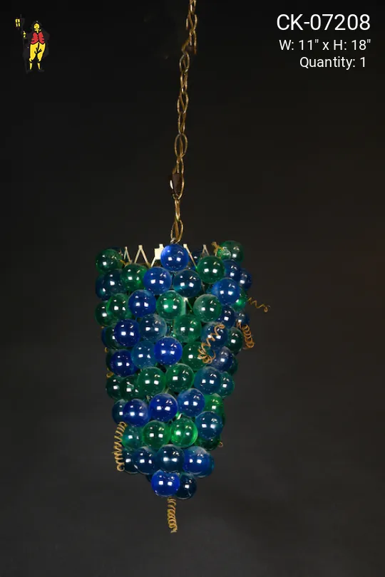 Blue & Green Glass Grap Cluster Pendant
