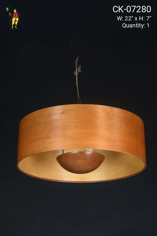 Mid Century Wooden Hanging Pendant