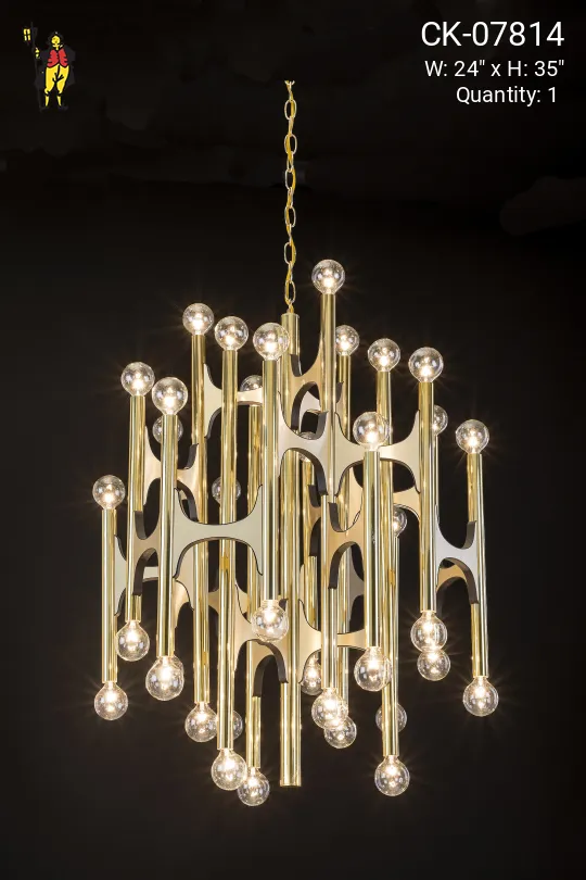 Brass Sputnik Style Chandelier