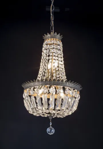 Petite Crystal Basket Chandelier