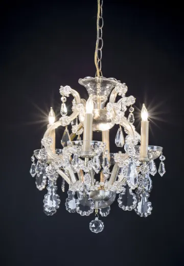 Crystal & Brass Petite Chandelier