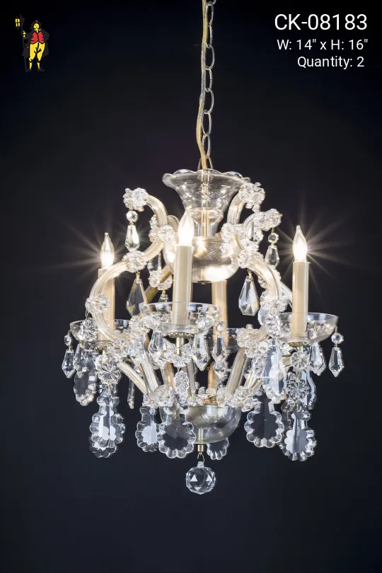 Crystal & Brass Petite Chandelier