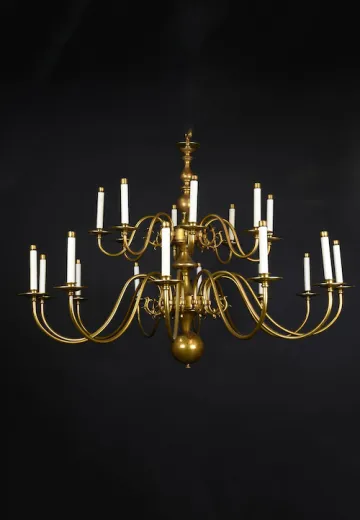 Twenty Light Traditional Brass Chandelier