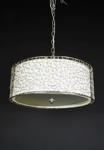 Contemporary Hanging Shade Pendant w/Glass Bottom